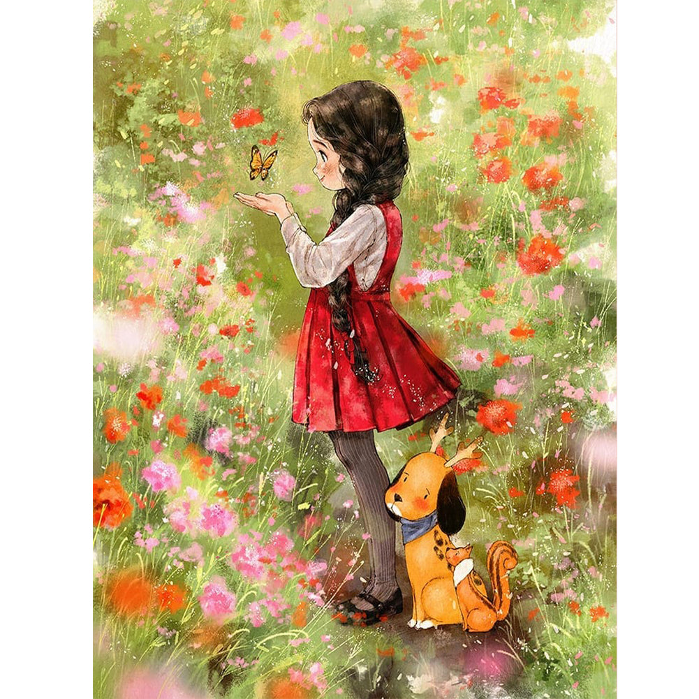 Little Girl - Full Round Drill Diamond Painting 30*40CM