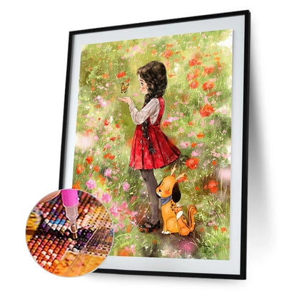 Little Girl - Full Round Drill Diamond Painting 30*40CM