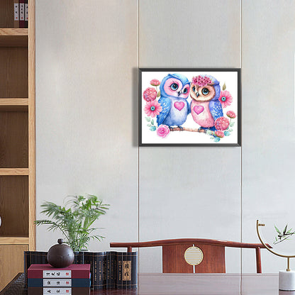 Owl - Full Round Drill Diamond Painting 40*30CM