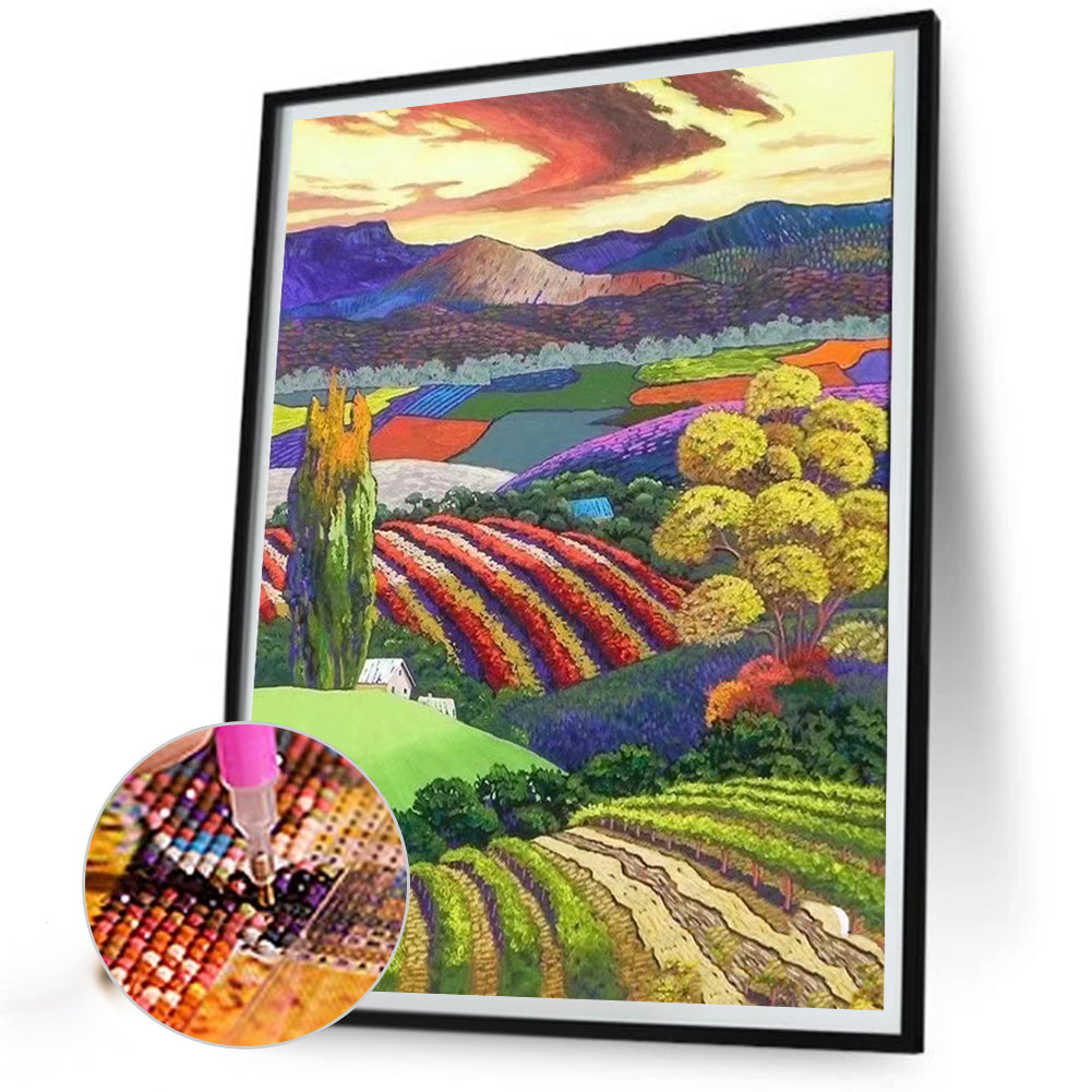 Farmland Landscape - Full Round Drill Diamond Painting 30*40CM