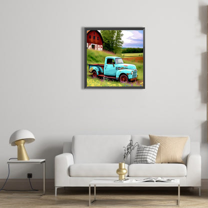 Old Truck On The Farm - Full Round Drill Diamond Painting 30*30CM