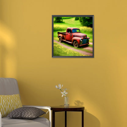 Old Truck On The Farm - Full Round Drill Diamond Painting 30*30CM