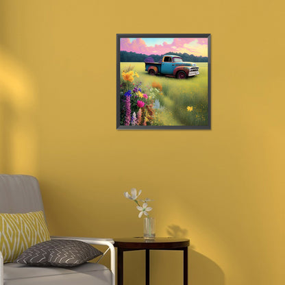 Old Truck On The Farm - Full Round Drill Diamond Painting 30*30CM