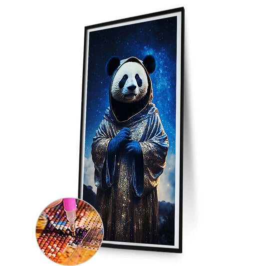 Panda Under The Starry Night - Full Round Drill Diamond Painting 40*80CM