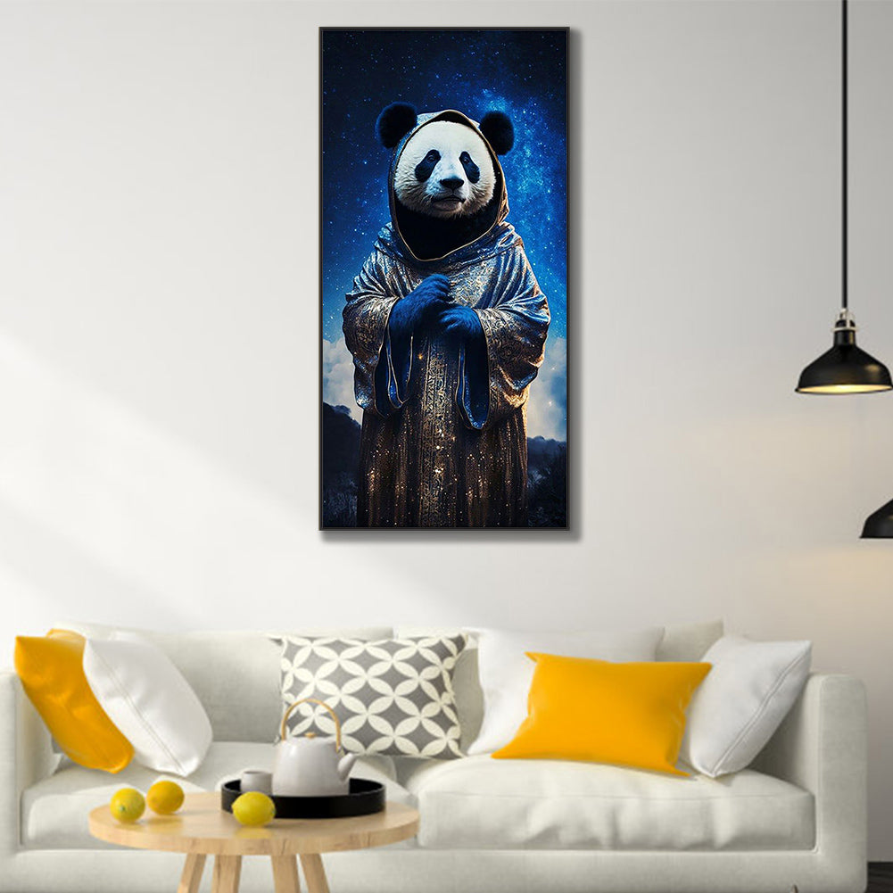 Panda Under The Starry Night - Full Round Drill Diamond Painting 40*80CM