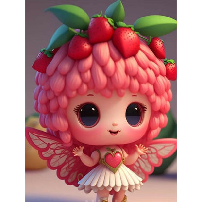 Strawberry Fairy - Full Round Drill Diamond Painting 30*40CM