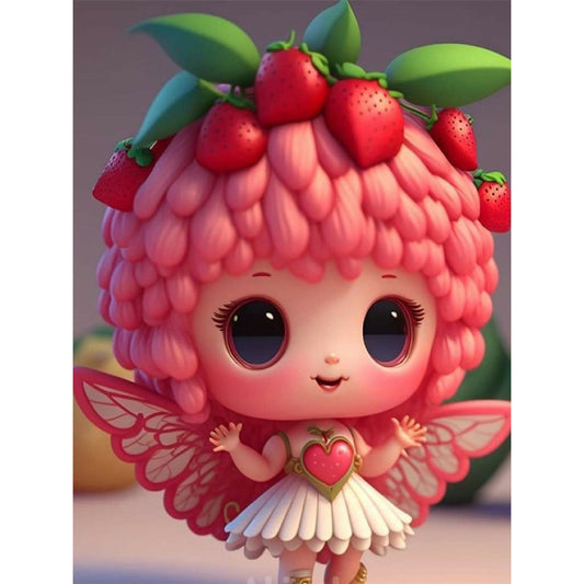 Strawberry Fairy - Full Round Drill Diamond Painting 30*40CM