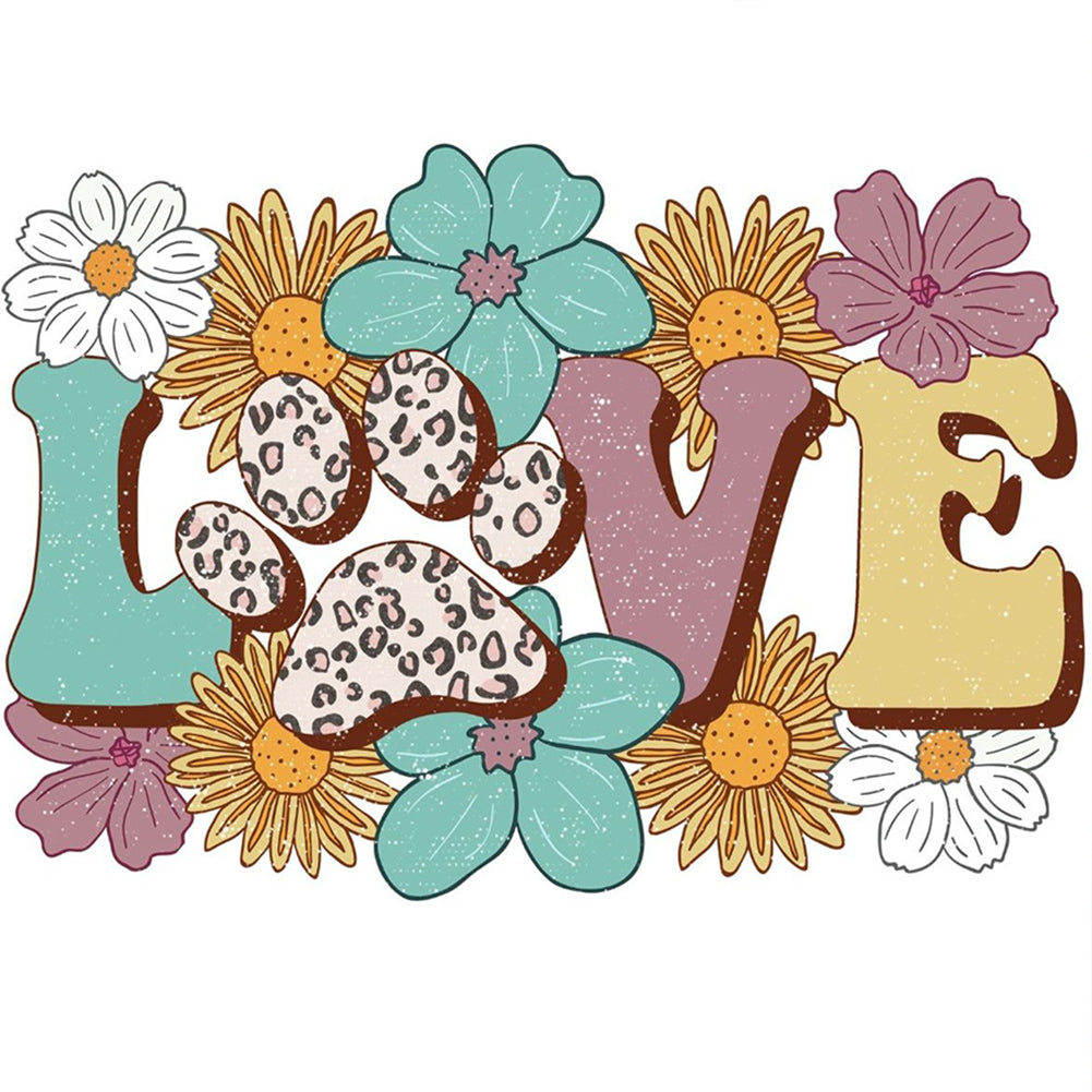 Love Calligraphy And Painting - Full Round Drill Diamond Painting 30*30CM