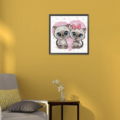 Two Kittens - Full Round Drill Diamond Painting 30*30CM