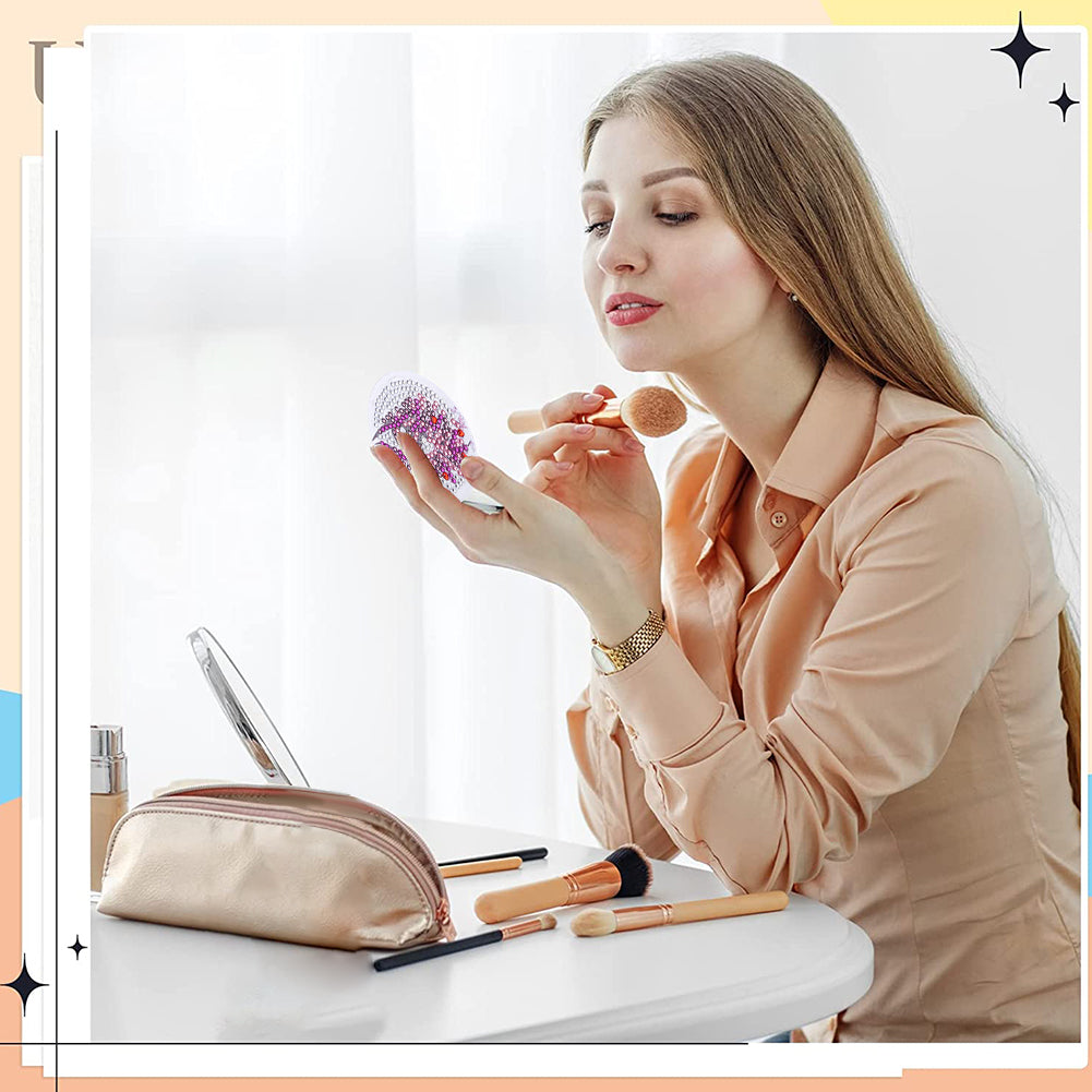 DIY Diamond Painting Makeup Mirror Portable Diamond Art Mosaic Makeup Mirror