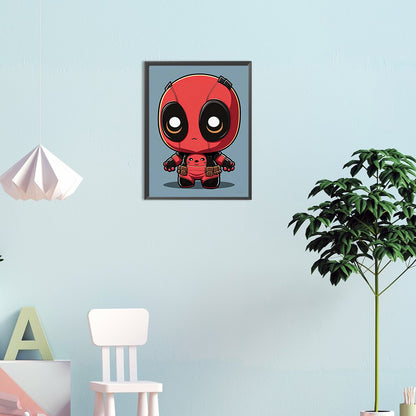 Q Version Deadpool - Full Round Drill Diamond Painting 30*40CM