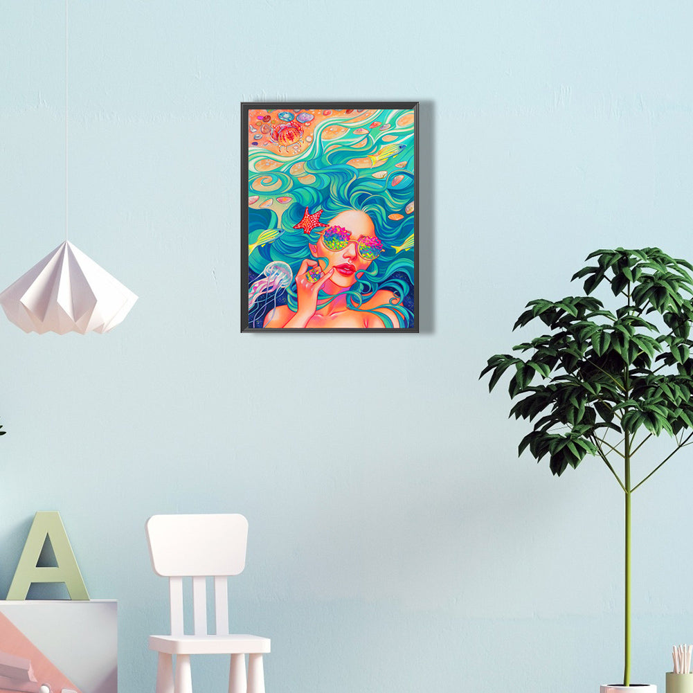 Girl - Full Round Drill Diamond Painting 30*40CM