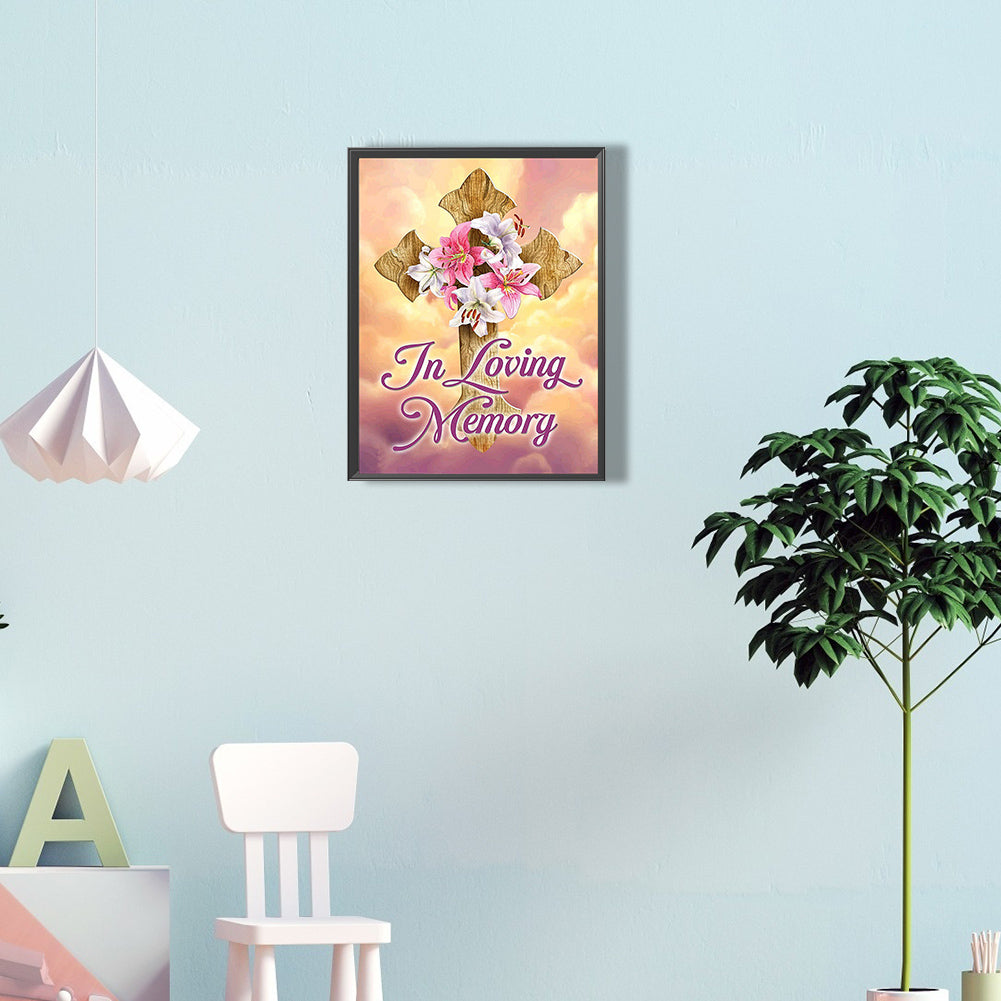 Cross Lily - Full Round Drill Diamond Painting 30*40CM