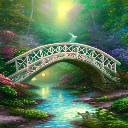 Park Arch Bridge - Full Round Drill Diamond Painting 30*30CM