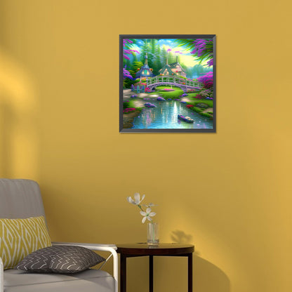 Park Arch Bridge - Full Round Drill Diamond Painting 30*30CM