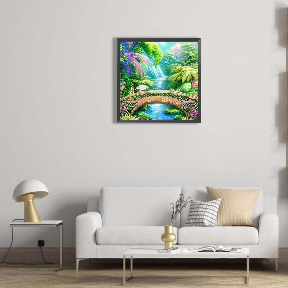 Park Arch Bridge - Full Round Drill Diamond Painting 30*30CM