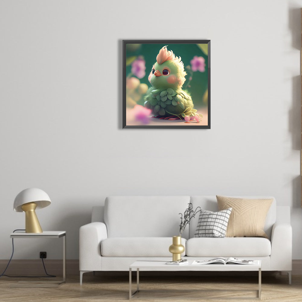 Green Animal Chick - Full Round Drill Diamond Painting 30*30CM