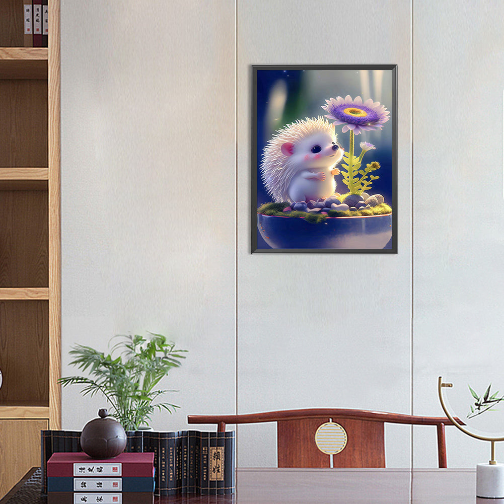 Little Hedgehog And Water Lily - Full Round Drill Diamond Painting 30*40CM