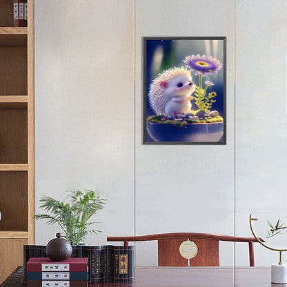 Little Hedgehog And Water Lily - Full Round Drill Diamond Painting 30*40CM