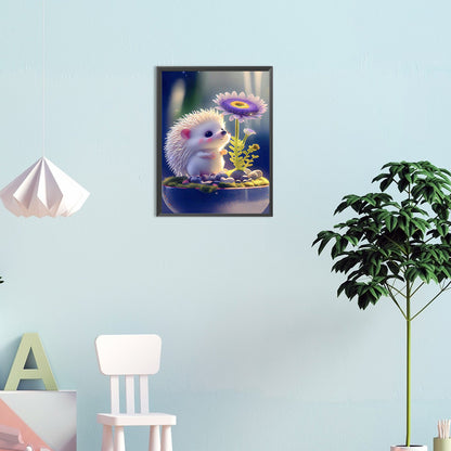 Little Hedgehog And Water Lily - Full Round Drill Diamond Painting 30*40CM