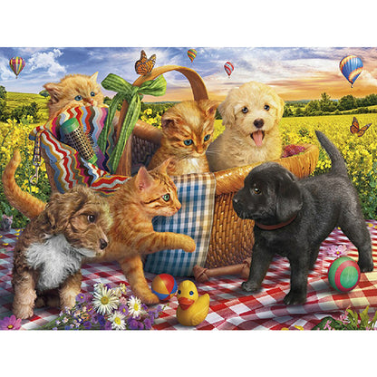 Pet Party - Full Round Drill Diamond Painting 40*30CM