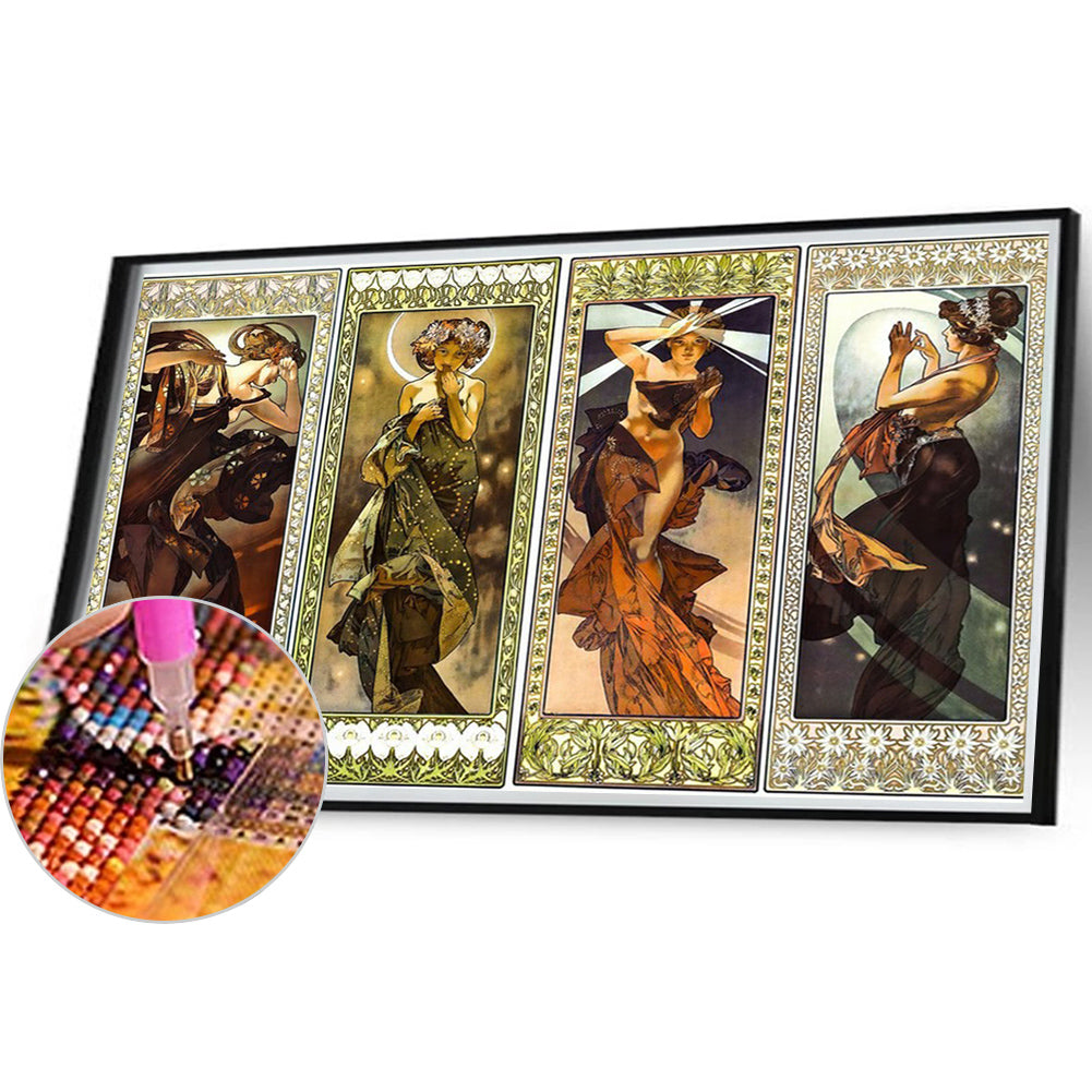 Art Illustration - Mucha - Full Round Drill Diamond Painting 70*50CM