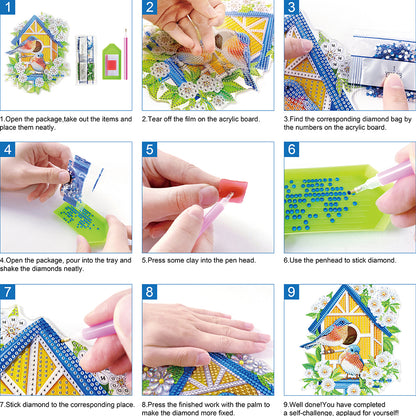 DIY Diamond Art Mobile Phone Stand Rack for Desktop Handmade Crystal Resin Craft