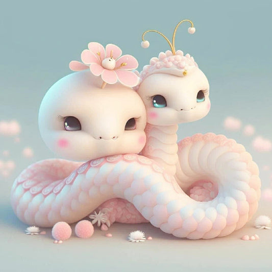 Little Snake And Mother Snake - Full Round Drill Diamond Painting 30*30CM