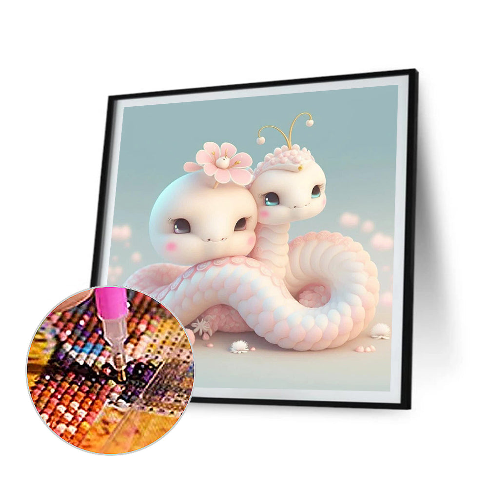 Little Snake And Mother Snake - Full Round Drill Diamond Painting 30*30CM