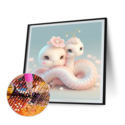 Little Snake And Mother Snake - Full Round Drill Diamond Painting 30*30CM