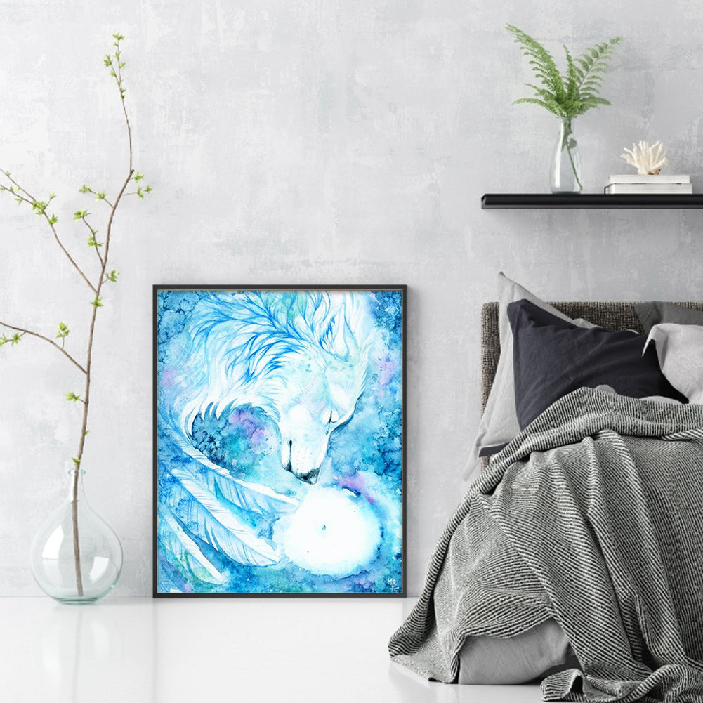 Sad Wolf - Full Round Drill Diamond Painting 30*40CM