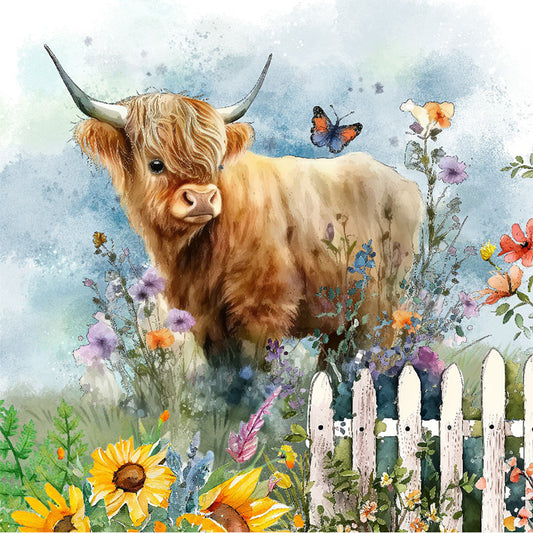 Highland Cattle - Full Round Drill Diamond Painting 30*30CM