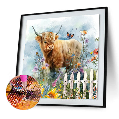 Highland Cattle - Full Round Drill Diamond Painting 30*30CM