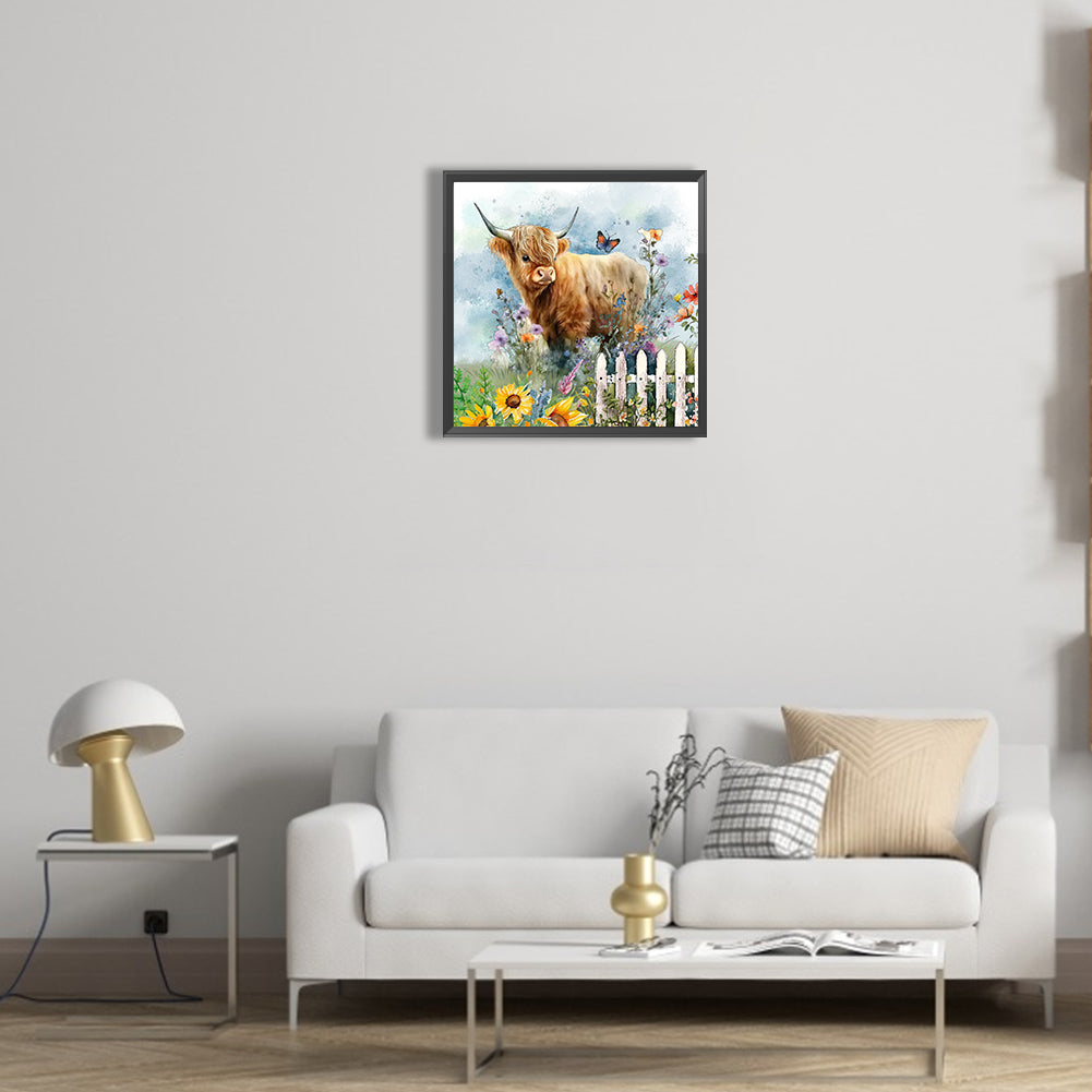 Highland Cattle - Full Round Drill Diamond Painting 30*30CM