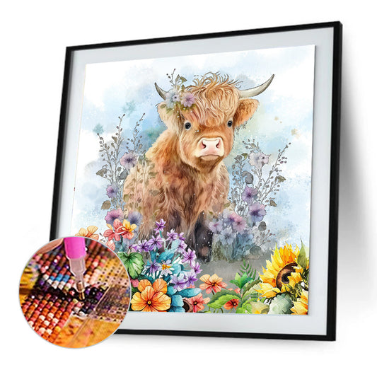 Highland Cattle - Full Round Drill Diamond Painting 30*30CM