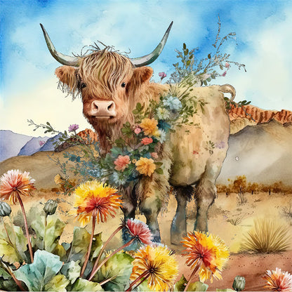 Highland Cattle - Full Round Drill Diamond Painting 30*30CM
