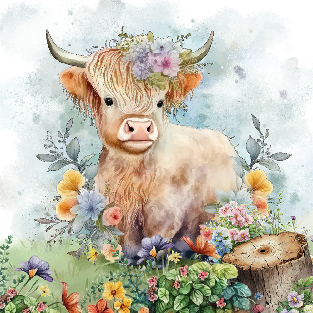 Highland Cattle - Full Round Drill Diamond Painting 30*30CM