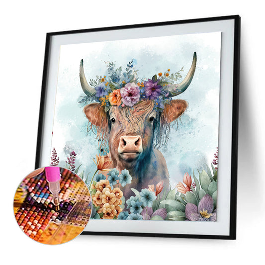 Highland Cattle - Full Round Drill Diamond Painting 30*30CM