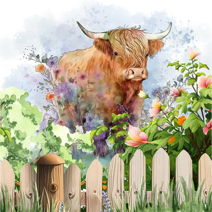 Highland Cattle - Full Round Drill Diamond Painting 30*30CM