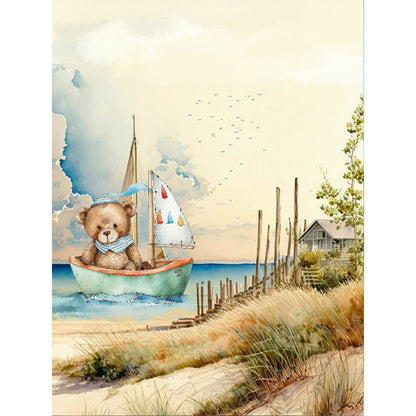 Teddy Bear - Full Round Drill Diamond Painting 30*40CM
