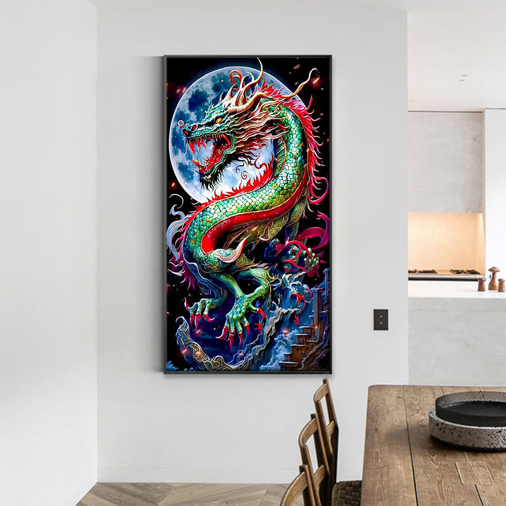 Moonlight Dire Dragon - Full Round Drill Diamond Painting 40*70CM