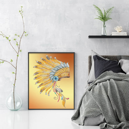 Feather Hat - Special Shaped Drill Diamond Painting 30*40CM