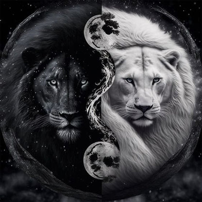 Lion Yin Yang Diagram - Full Square Drill Diamond Painting 30*30CM