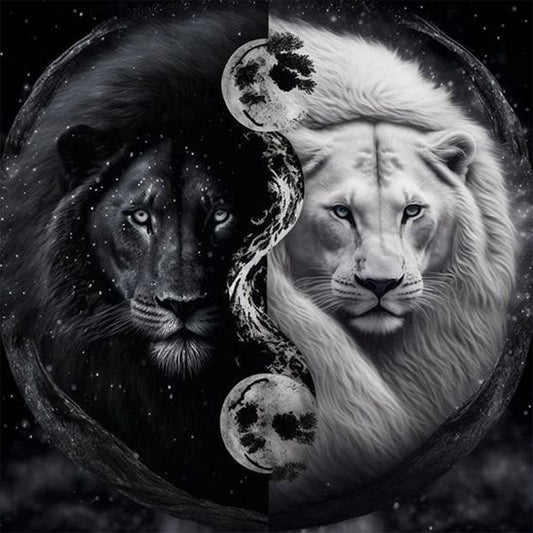 Lion Yin Yang Diagram - Full Square Drill Diamond Painting 30*30CM