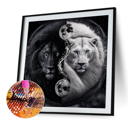 Lion Yin Yang Diagram - Full Square Drill Diamond Painting 30*30CM