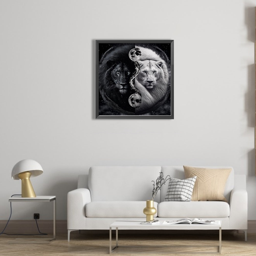 Lion Yin Yang Diagram - Full Square Drill Diamond Painting 30*30CM