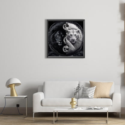 Lion Yin Yang Diagram - Full Square Drill Diamond Painting 30*30CM