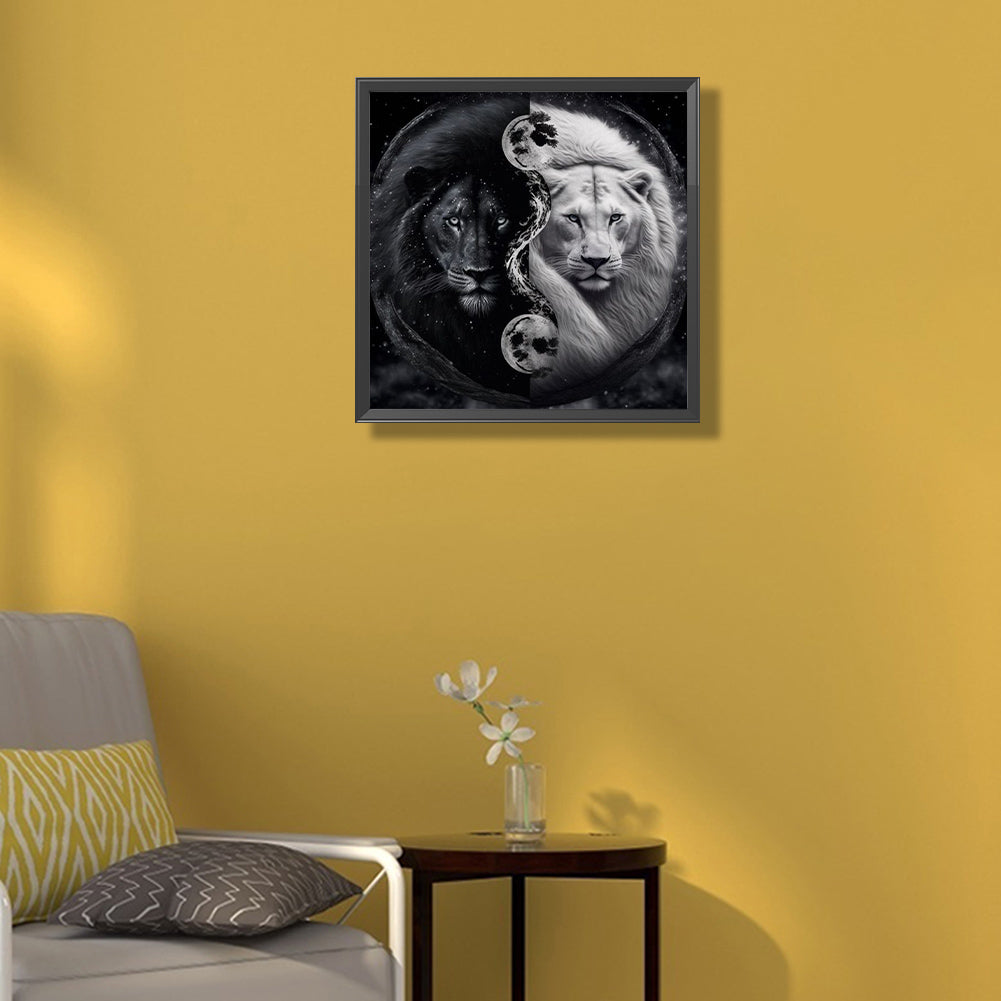 Lion Yin Yang Diagram - Full Square Drill Diamond Painting 30*30CM