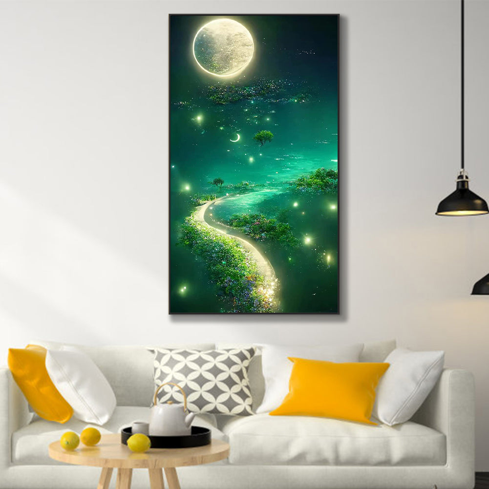 Yuexiashan Lake - Full Round Drill Diamond Painting 45*80CM