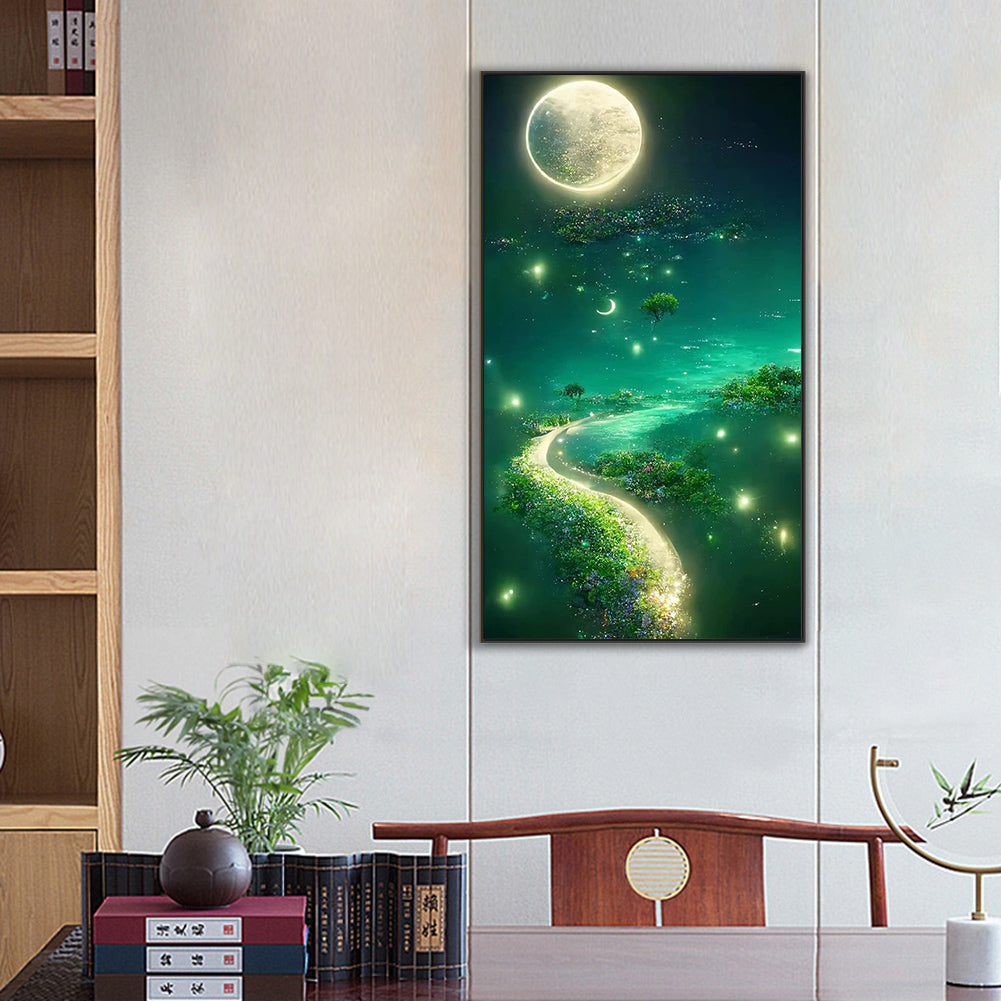 Yuexiashan Lake - Full Round Drill Diamond Painting 45*80CM